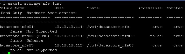 esxcli-list-nfs-storage